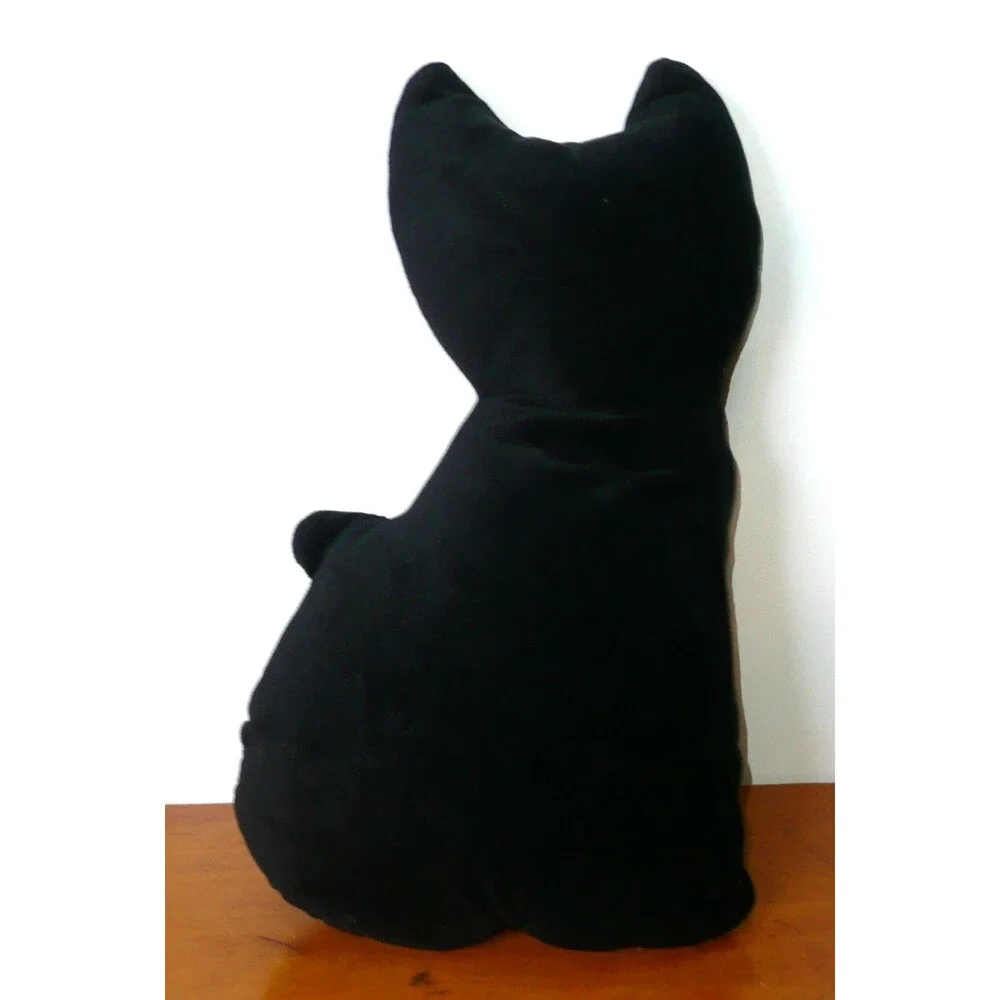Halloween Cat Skeleton Throw Pillow Black White Spooky Season Decor
